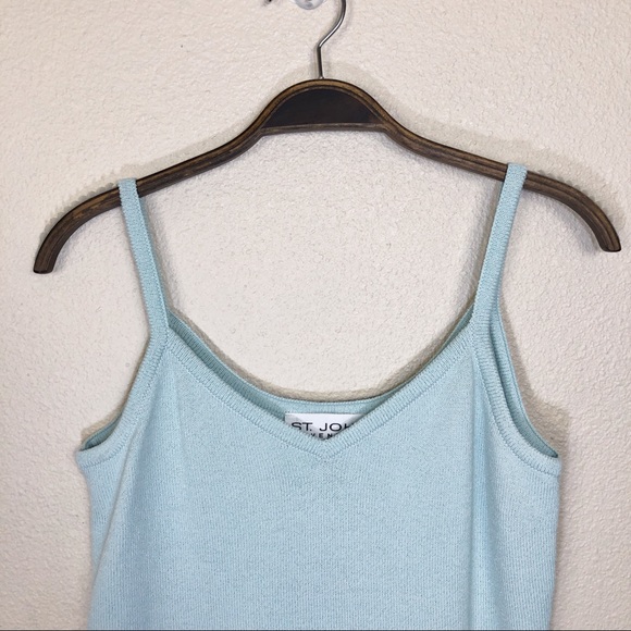 •ST. JOHN Evening• Tiffany Blue Knit Santana Tank - Picture 4 of 8